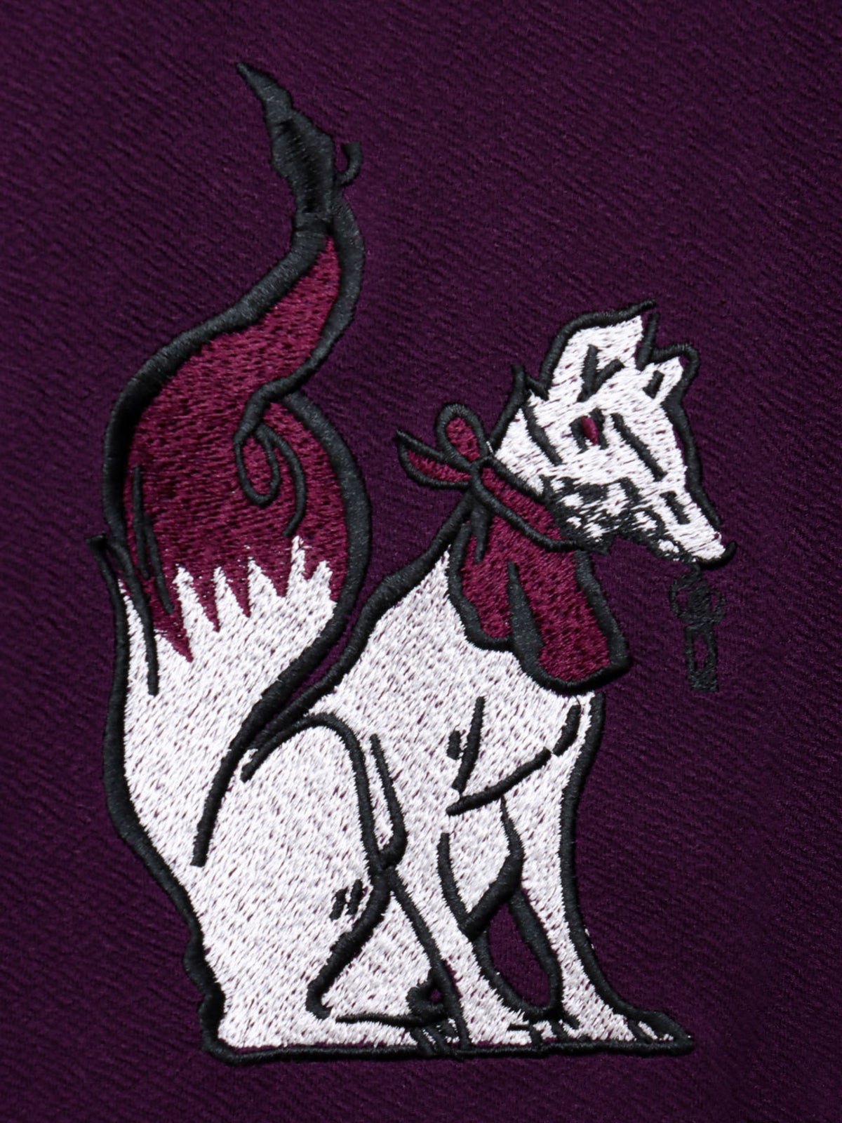 【雅結 -EN-】“お狐様”刺繍入りキモノスリーブZIP UP