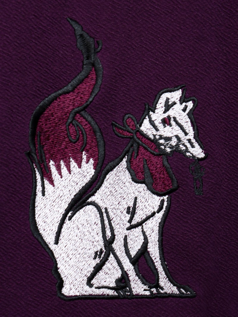 【雅結 -EN-】“お狐様”刺繍入りキモノスリーブZIP UP