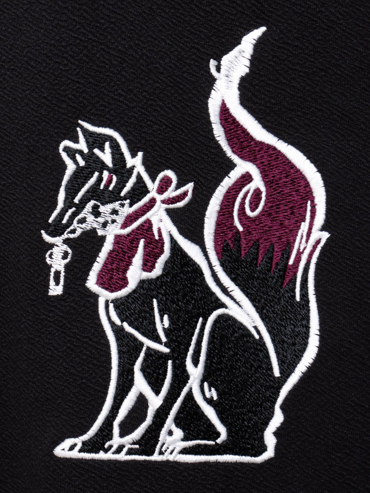【雅結 -EN-】“お狐様”刺繍入りキモノスリーブZIP UP