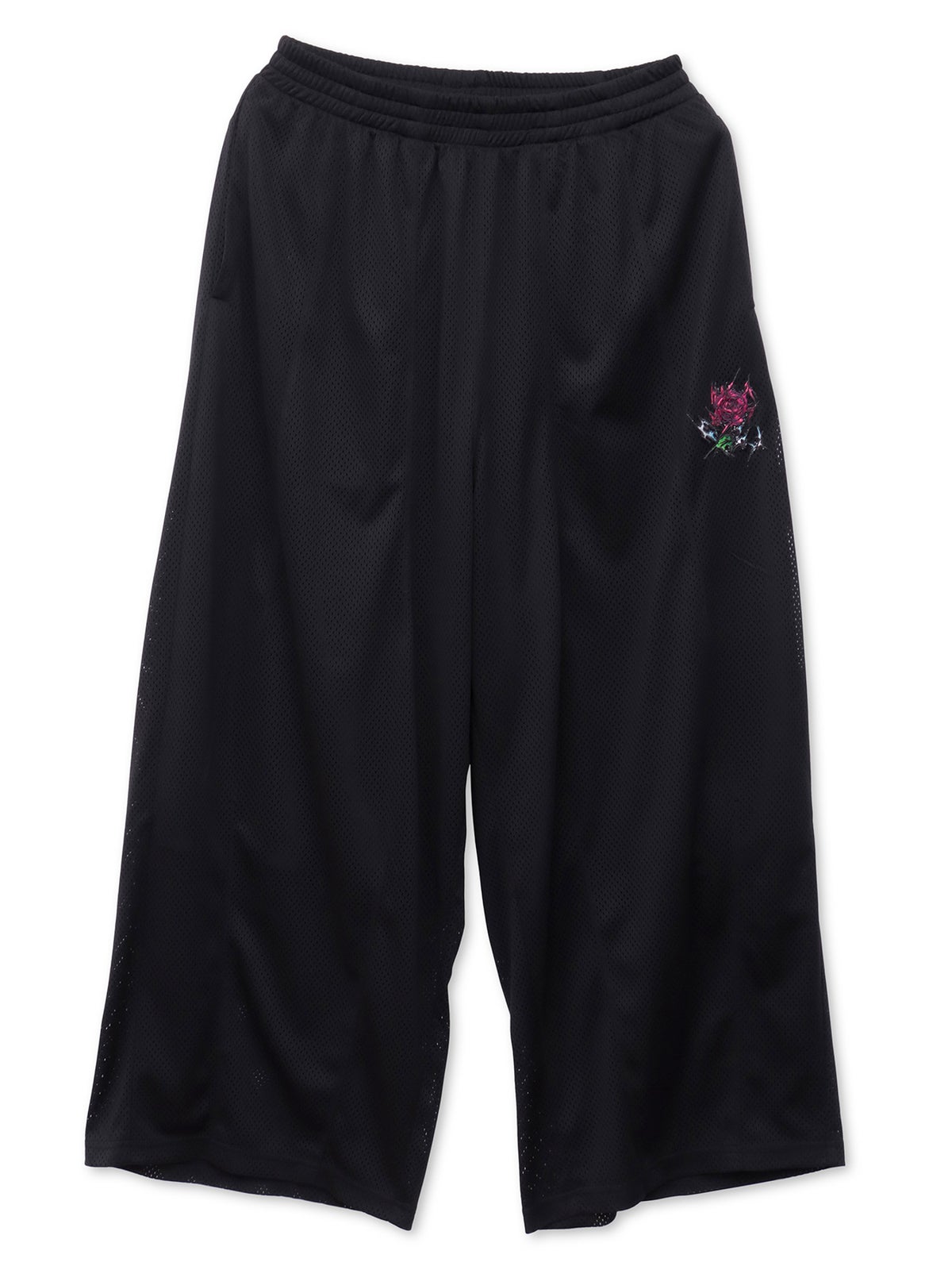 ≪40%OFF≫【DRASTIC GARDEN】“稲妻の薔薇”総刺繍メッシュ素材ワイドパンツ≪返品・取寄対応不可≫