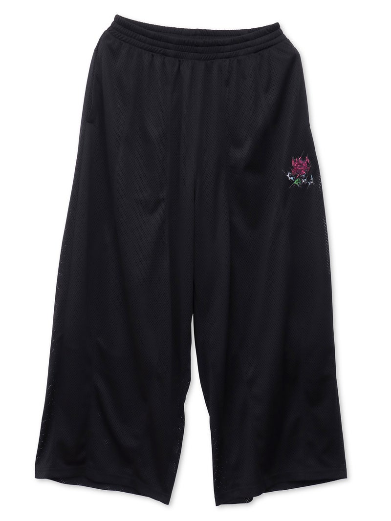 ≪40%OFF≫【DRASTIC GARDEN】“稲妻の薔薇”総刺繍メッシュ素材ワイドパンツ≪返品・取寄対応不可≫