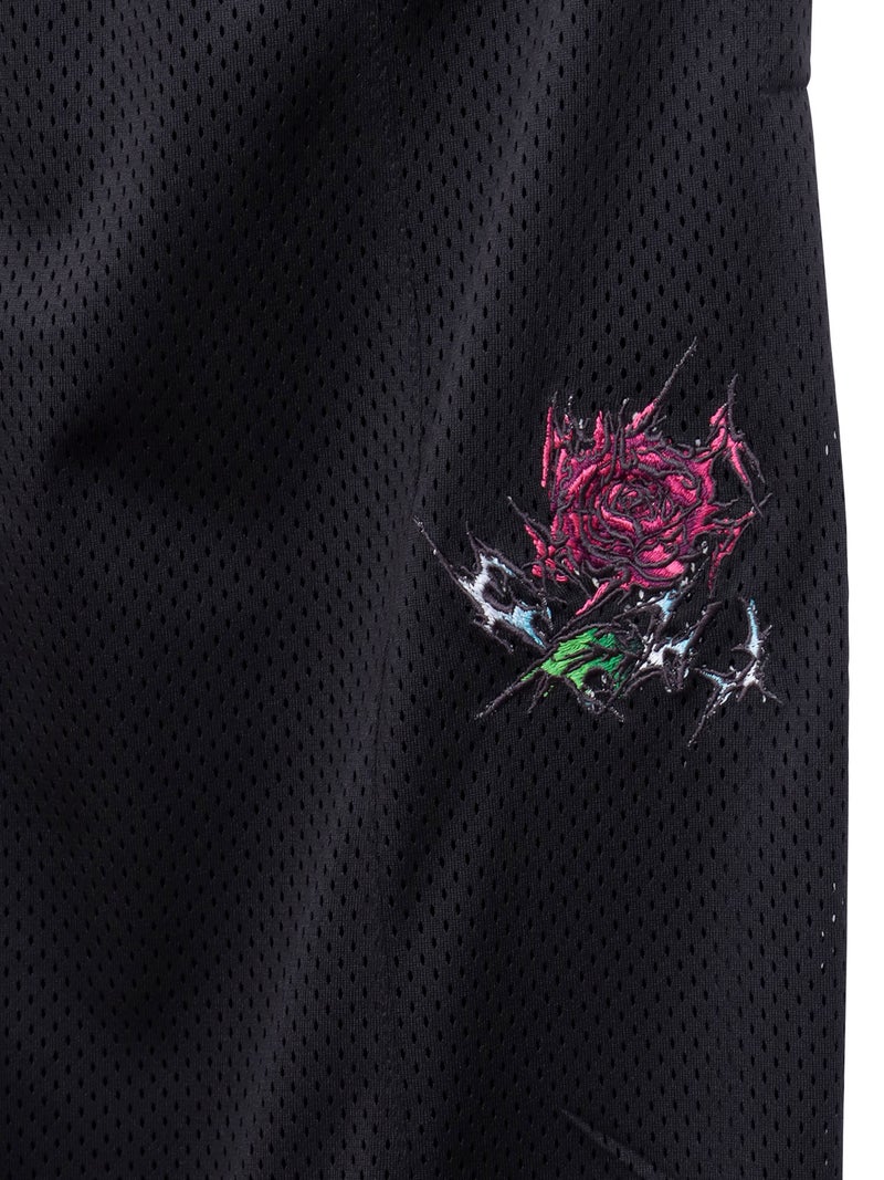 ≪40%OFF≫【DRASTIC GARDEN】“稲妻の薔薇”総刺繍メッシュ素材ワイドパンツ≪返品・取寄対応不可≫