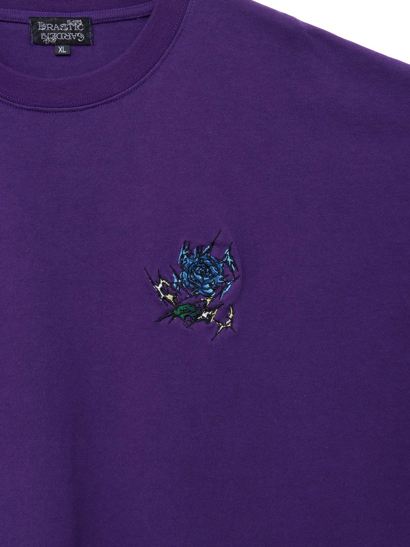 【DRASTIC GARDEN】“稲妻の薔薇”ワンポイント刺繍Tシャツ