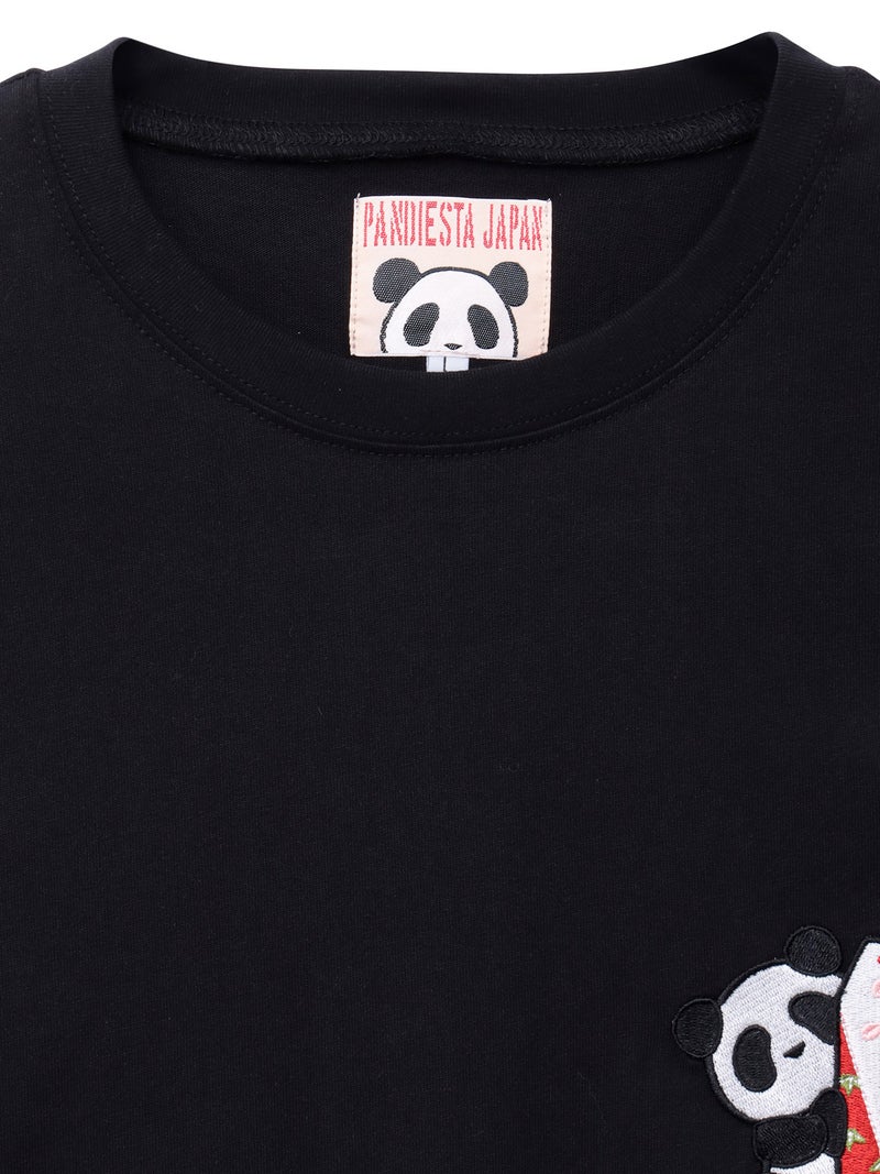 【PANDIESTA JAPAN】“お守りパンダ”刺繍入りロンT