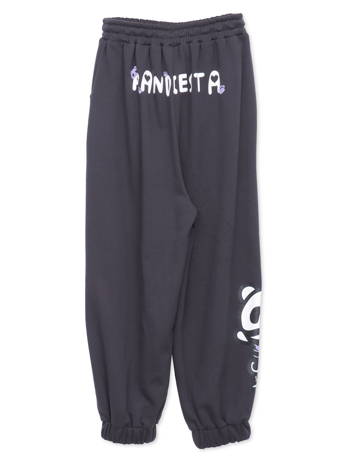 ≪40%OFF≫【PANDIESTA JAPAN】“ネコパンダハーフBONES”フェイクファー切替スウェットパンツ≪返品・取寄対応不可≫