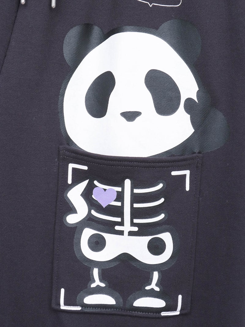 ≪40%OFF≫【PANDIESTA JAPAN】“ネコパンダハーフBONES”フェイクファー切替スウェットパンツ≪返品・取寄対応不可≫