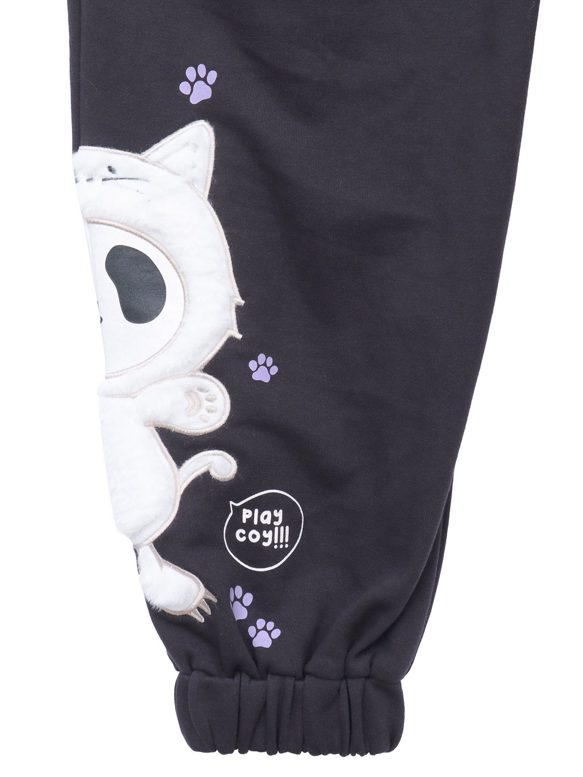 ≪40%OFF≫【PANDIESTA JAPAN】“ネコパンダハーフBONES”フェイクファー切替スウェットパンツ≪返品・取寄対応不可≫