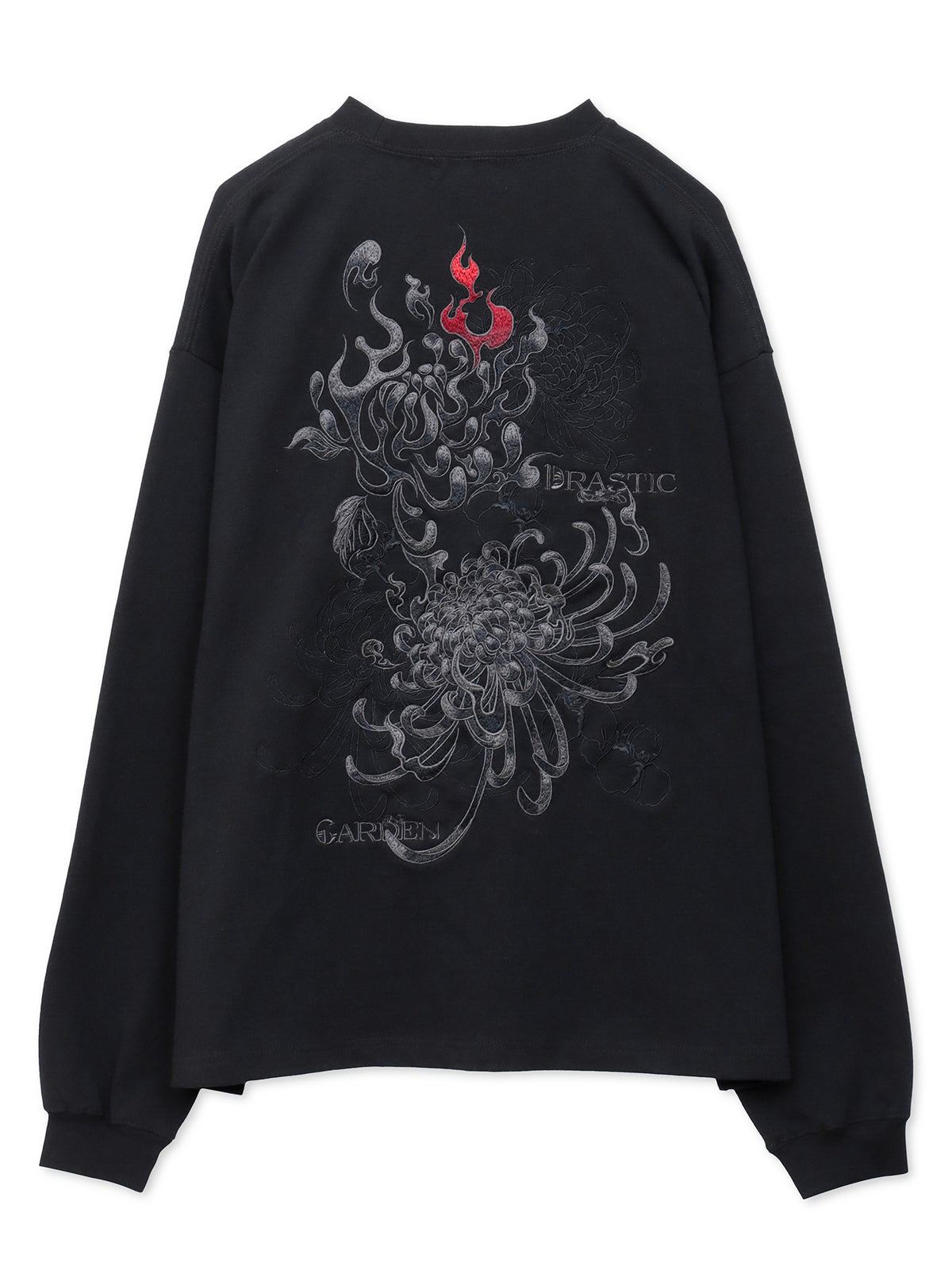 【DRASTIC GARDEN】“漆黒の華々”総刺繍BGIシルエットロンT