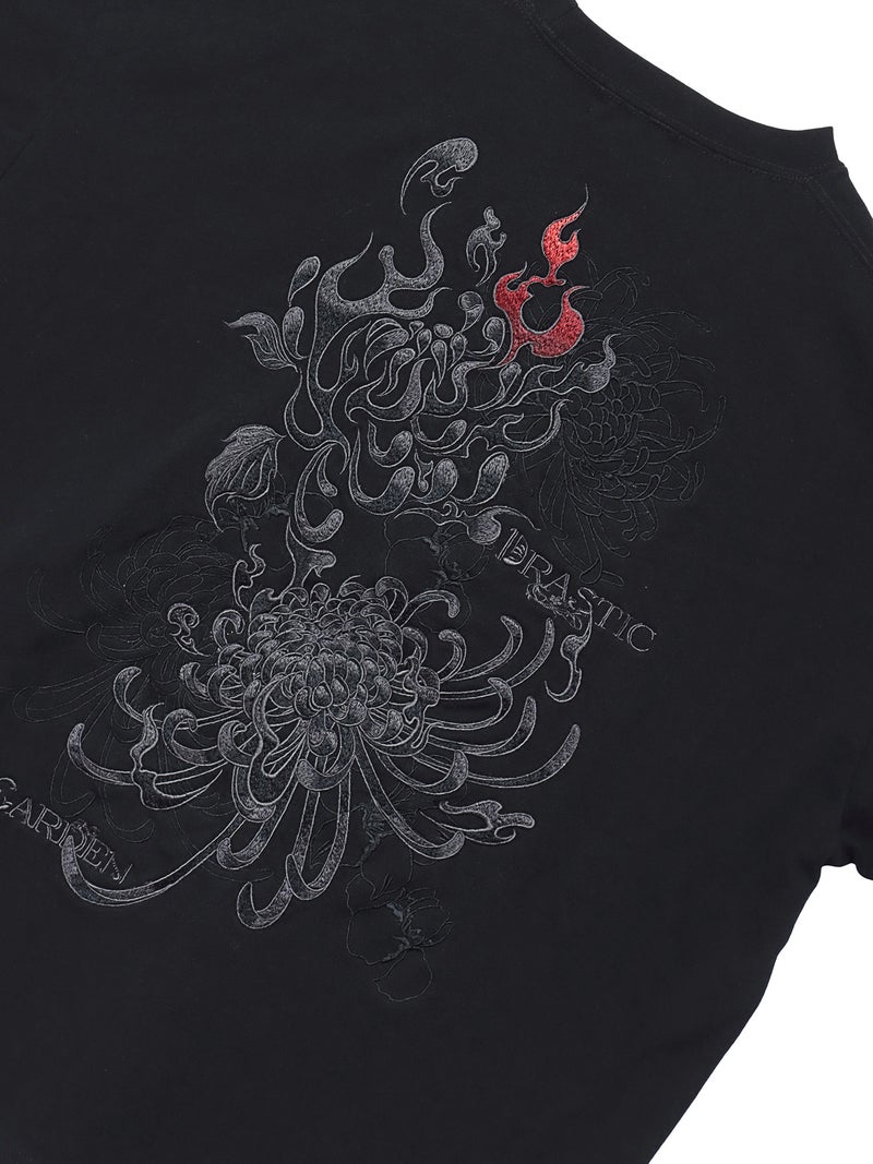 【DRASTIC GARDEN】“漆黒の華々”総刺繍BGIシルエットロンT