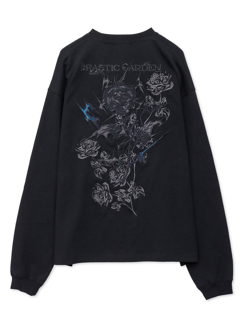 【DRASTIC GARDEN】“漆黒の華々”総刺繍BGIシルエットロンT