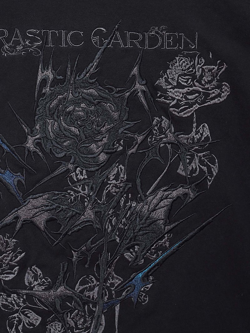 【DRASTIC GARDEN】“漆黒の華々”総刺繍BGIシルエットロンT
