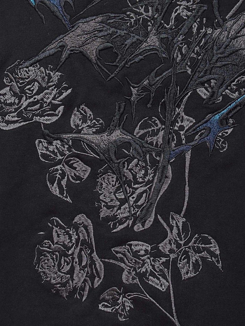 【DRASTIC GARDEN】“漆黒の華々”総刺繍BGIシルエットロンT