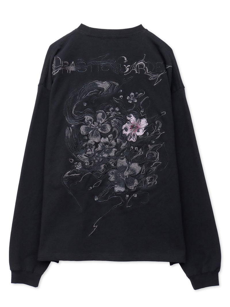 【DRASTIC GARDEN】“漆黒の華々”総刺繍BGIシルエットロンT