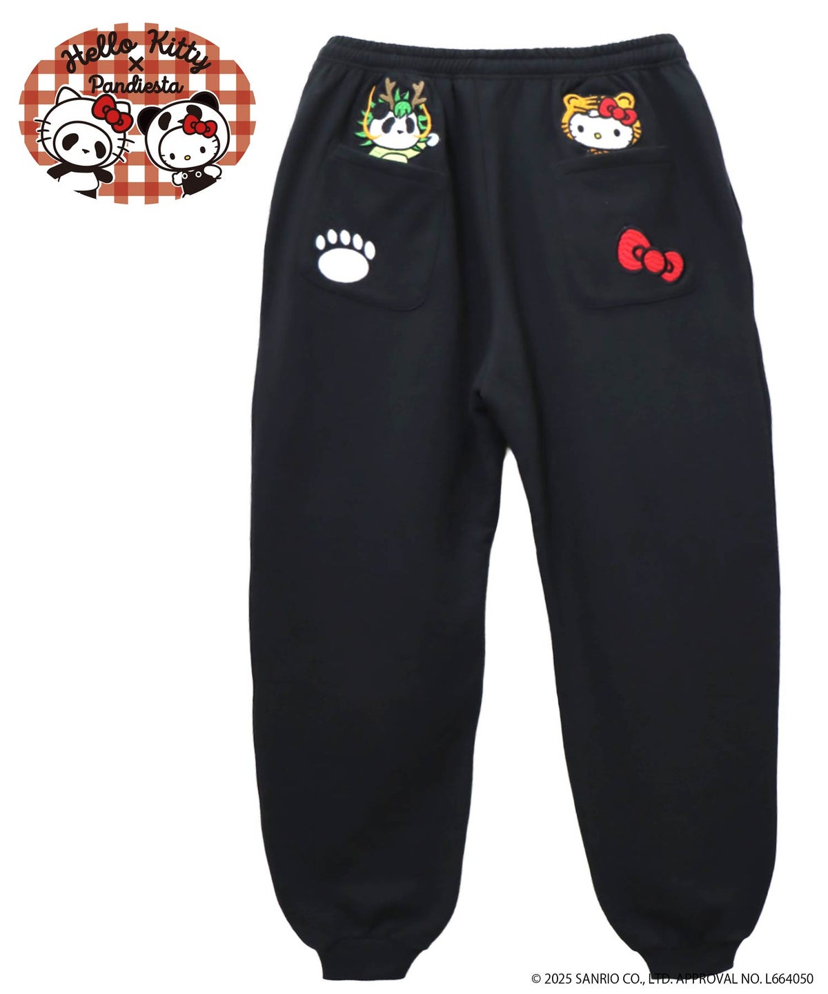 ≪40%OFF≫【Hello Kitty×PANDIESTA JAPAN】“なりきり龍虎”刺繍入りスウェットパンツ≪返品・取寄対応不可≫