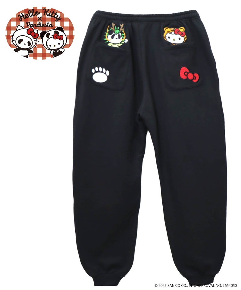 ≪40%OFF≫【Hello Kitty×PANDIESTA JAPAN】“なりきり龍虎”刺繍入りスウェットパンツ≪返品・取寄対応不可≫