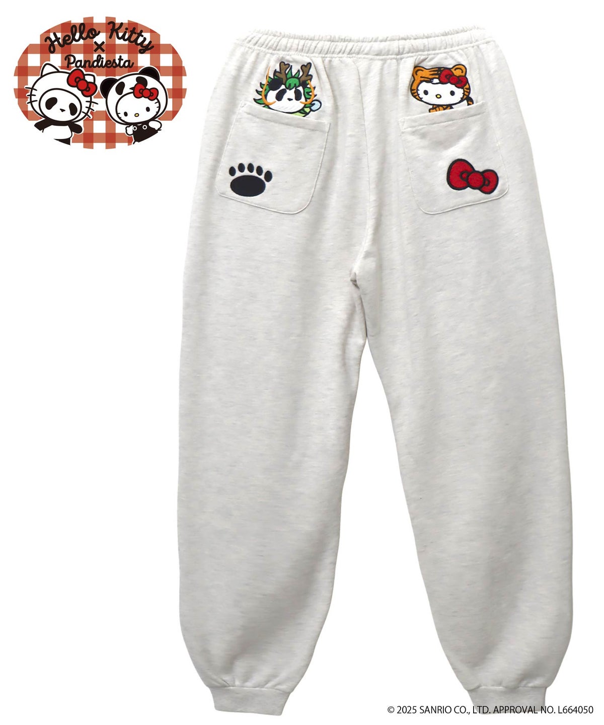 ≪40%OFF≫【Hello Kitty×PANDIESTA JAPAN】“なりきり龍虎”刺繍入りスウェットパンツ≪返品・取寄対応不可≫