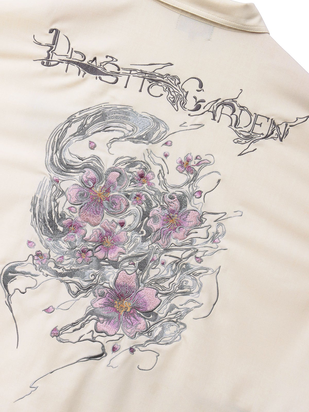 【DRASTIC GARDEN】“煙ノ桜”刺繍入り変形シャツ