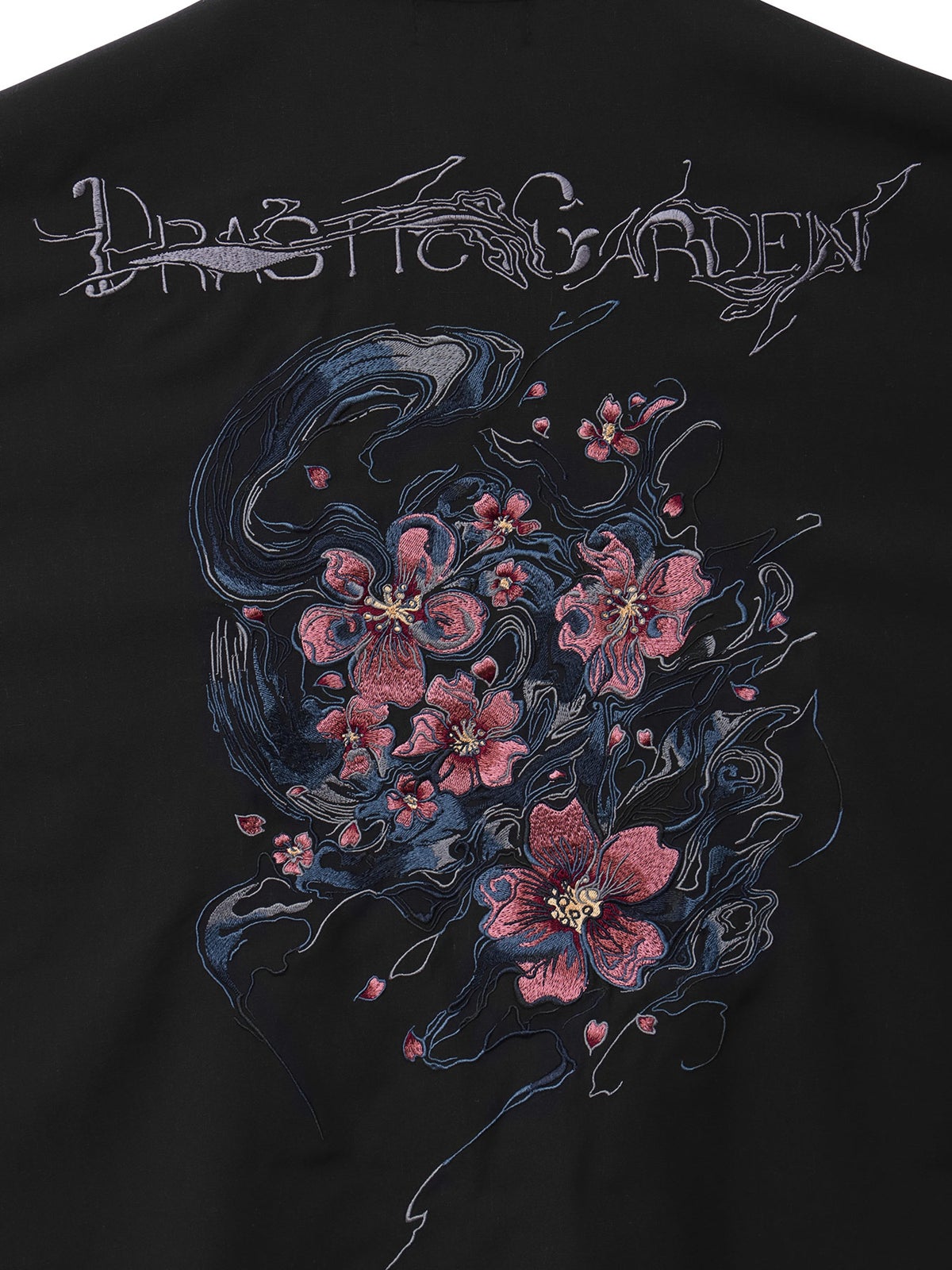 【DRASTIC GARDEN】“煙ノ桜”刺繍入り変形シャツ