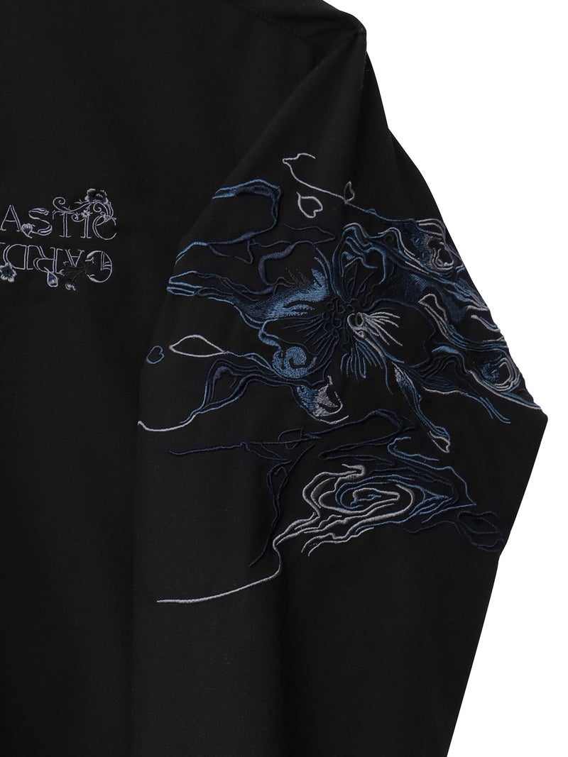 【DRASTIC GARDEN】“煙ノ桜”刺繍入り変形シャツ