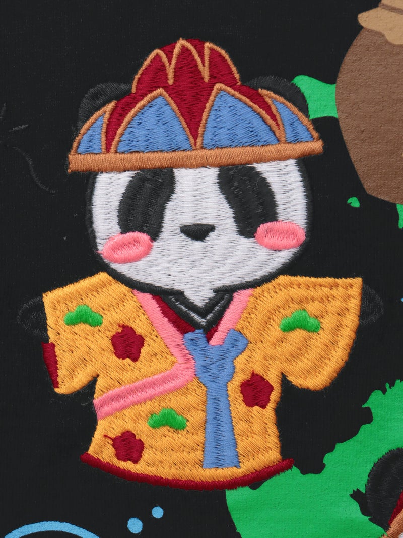 【PANDIESTA JAPAN】“ハイサイパンダ”刺繍入りTシャツ