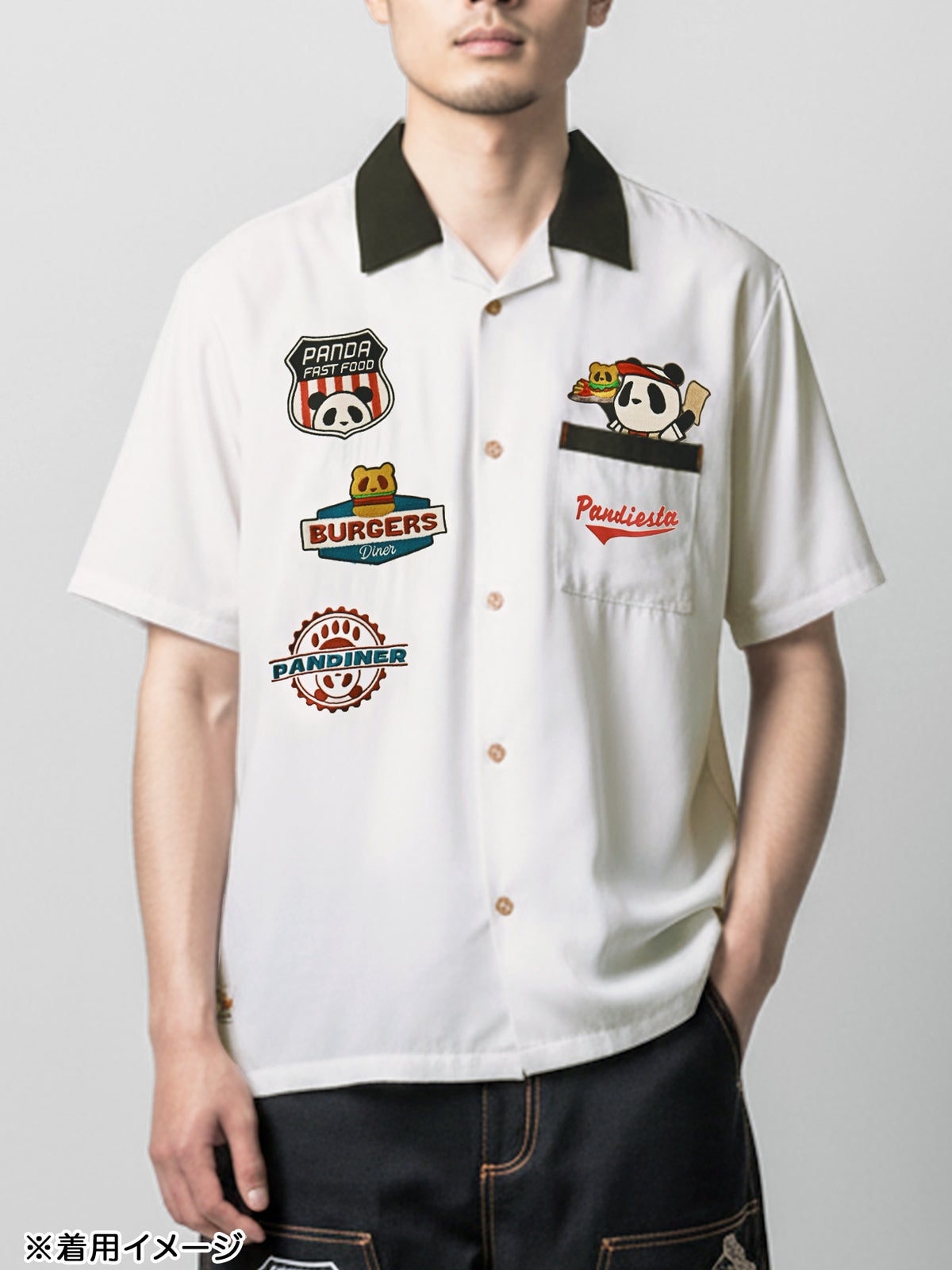 【PANDIESTA JAPAN】“アメリカンダイナー”刺繍入りボーリングシャツ〔別注〕