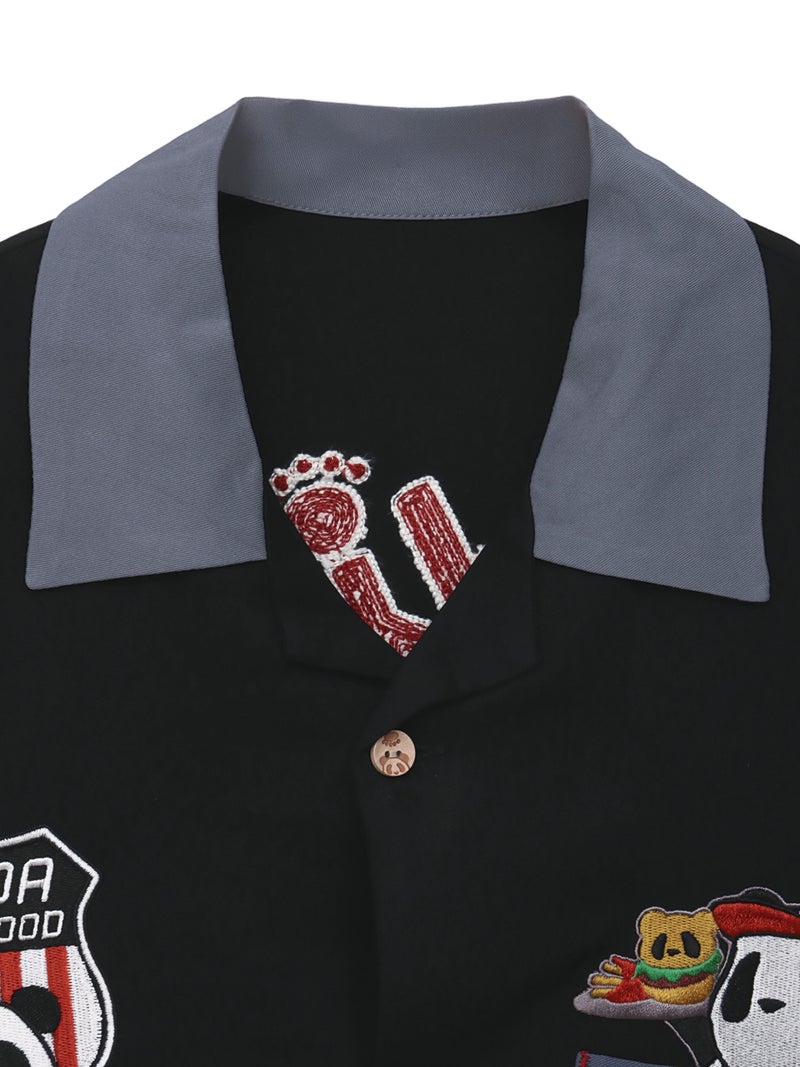 【PANDIESTA JAPAN】“アメリカンダイナー”刺繍入りボーリングシャツ〔別注〕