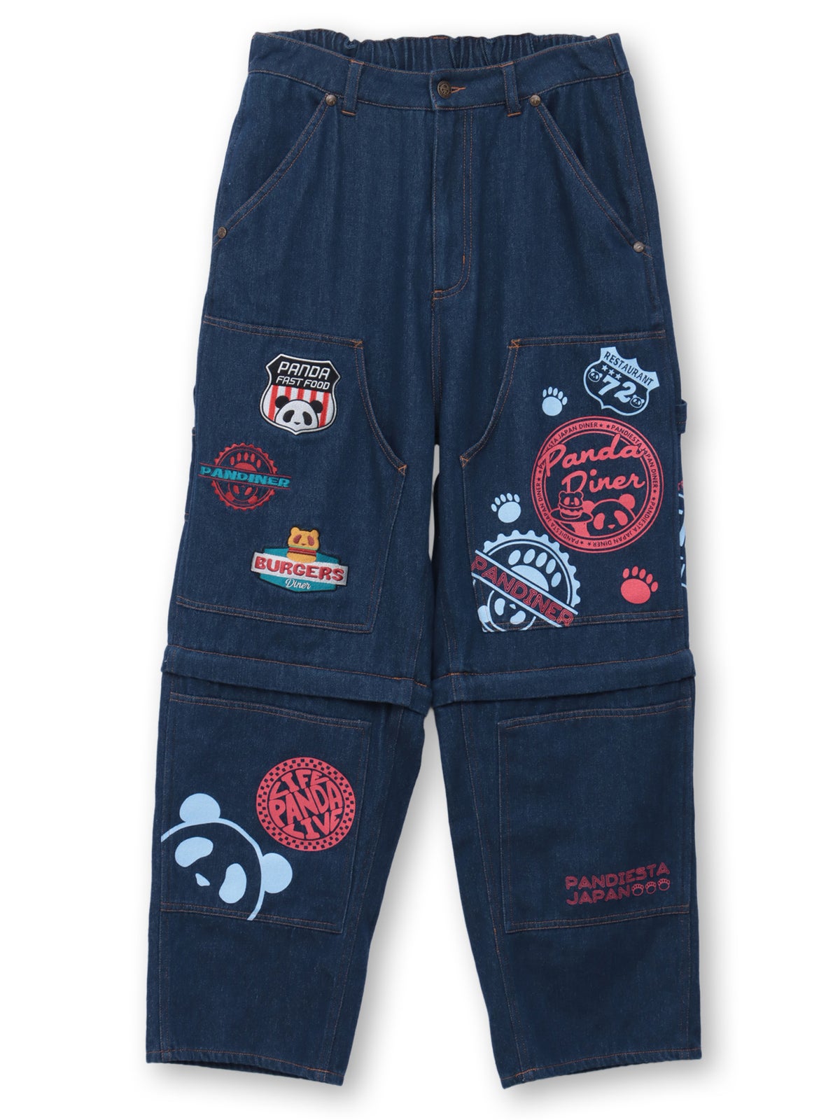 【PANDIESTA JAPAN】“アメリカンダイナー”刺繍入りセパレートダブルニーパンツ〔別注〕