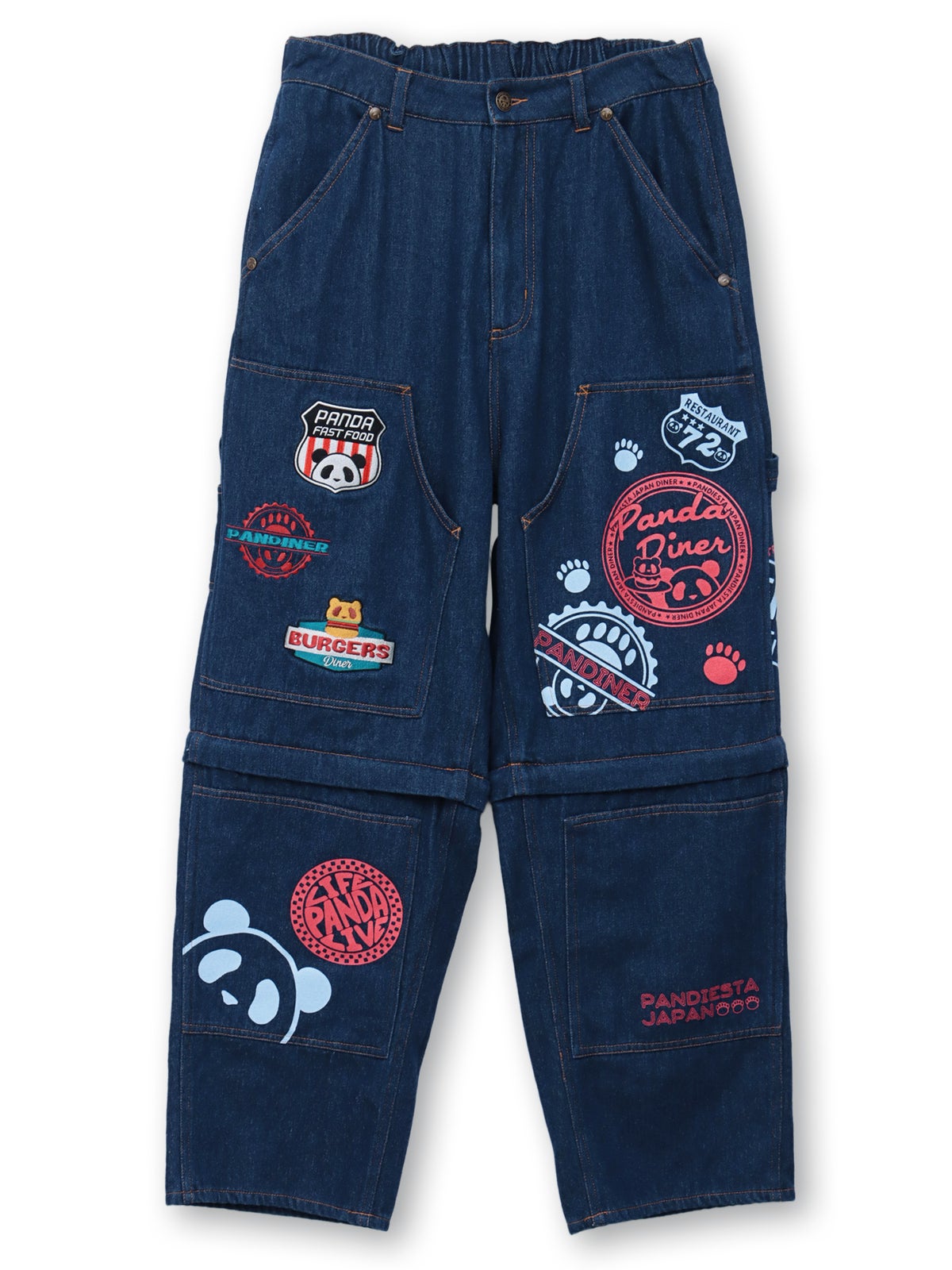 【PANDIESTA JAPAN】“アメリカンダイナー”刺繍入りセパレートダブルニーパンツ〔別注〕