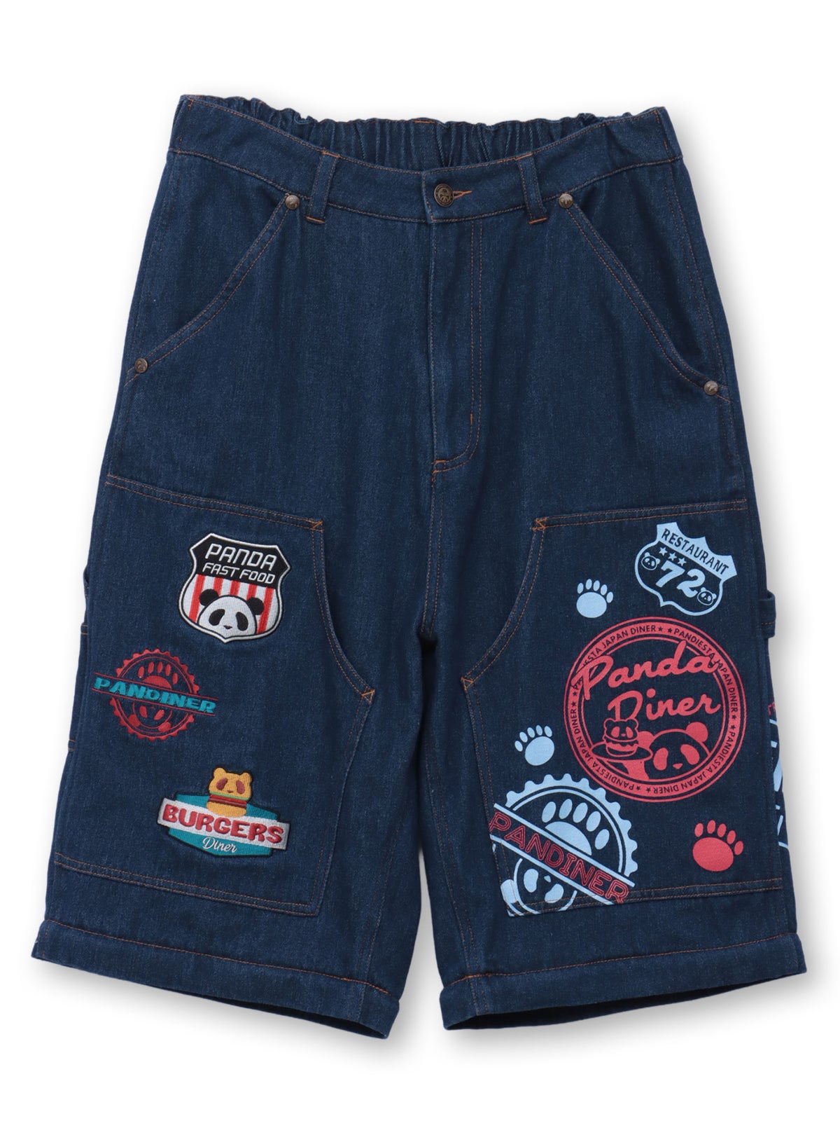 【PANDIESTA JAPAN】“アメリカンダイナー”刺繍入りセパレートダブルニーパンツ〔別注〕