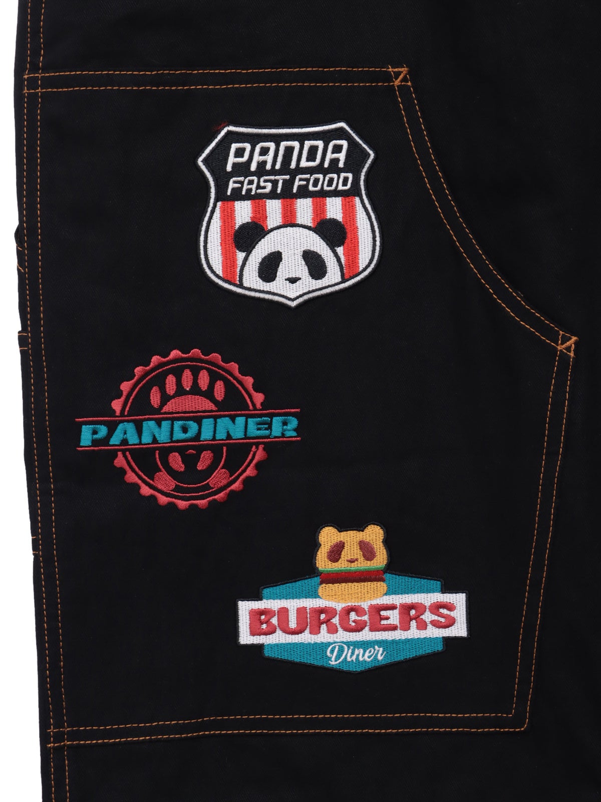 【PANDIESTA JAPAN】“アメリカンダイナー”刺繍入りセパレートダブルニーパンツ〔別注〕