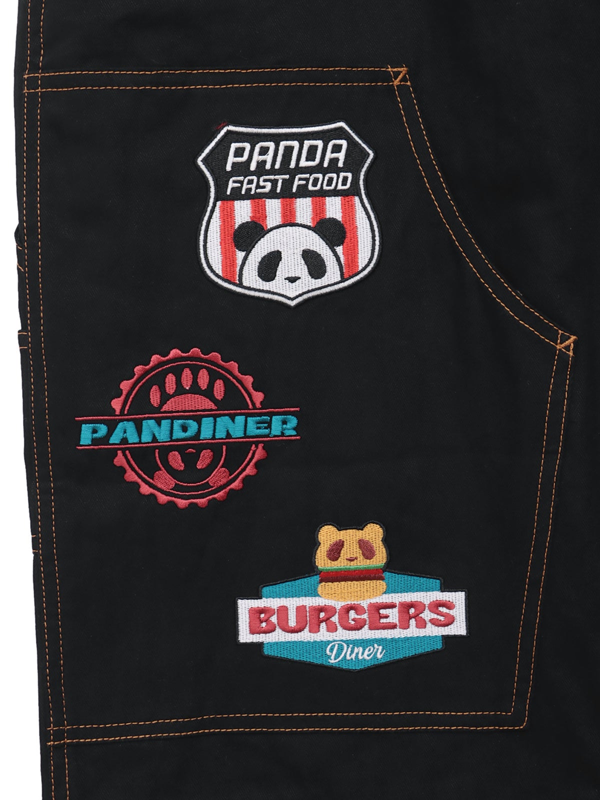 【PANDIESTA JAPAN】“アメリカンダイナー”刺繍入りセパレートダブルニーパンツ〔別注〕