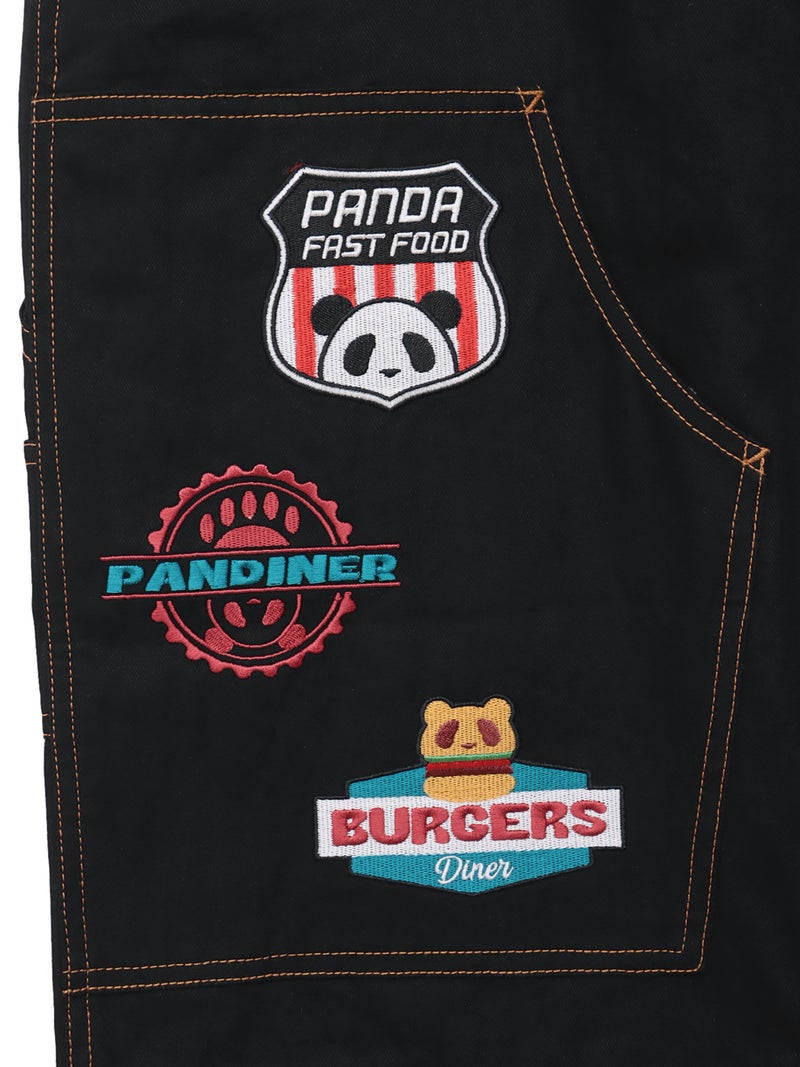 【PANDIESTA JAPAN】“アメリカンダイナー”刺繍入りセパレートダブルニーパンツ〔別注〕