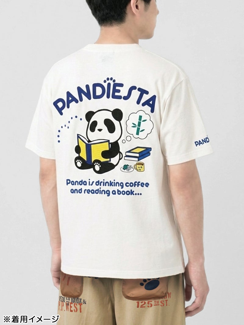 【PANDIESTA JAPAN】“リーディングパンダ”刺繍入りTシャツ