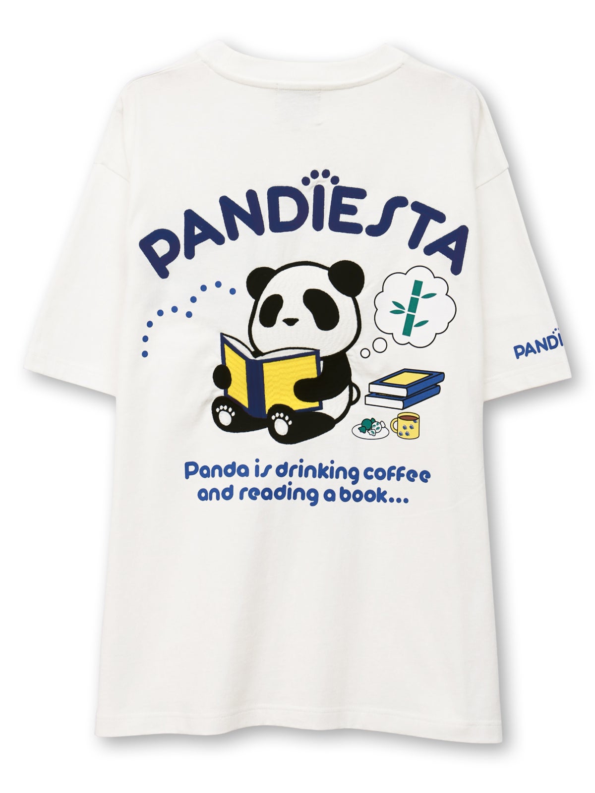 【PANDIESTA JAPAN】“リーディングパンダ”刺繍入りTシャツ