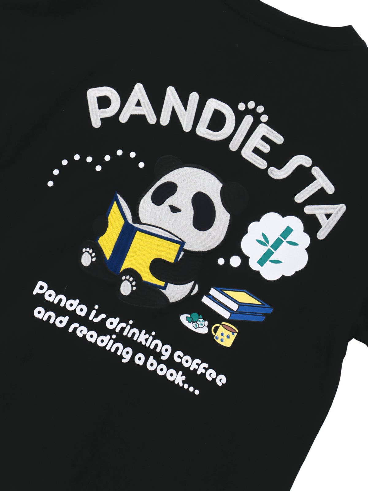 【PANDIESTA JAPAN】“リーディングパンダ”刺繍入りTシャツ