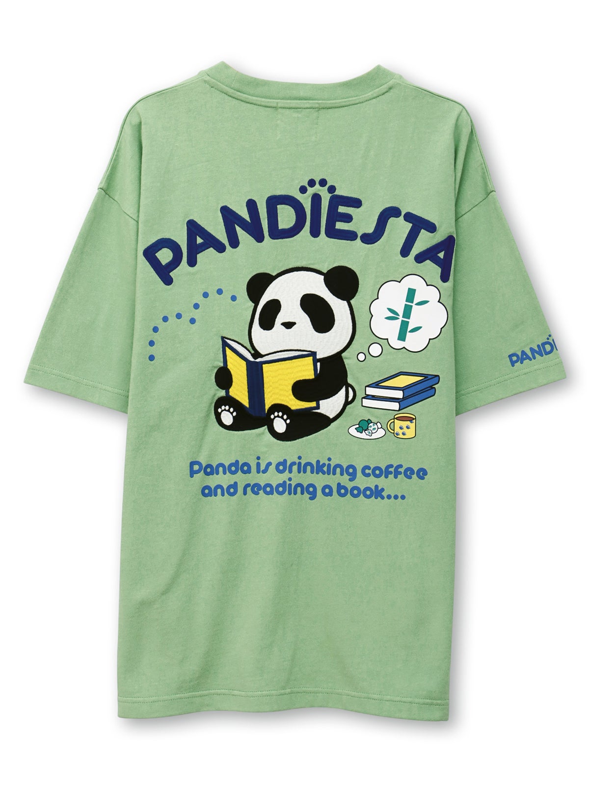 【PANDIESTA JAPAN】“リーディングパンダ”刺繍入りTシャツ