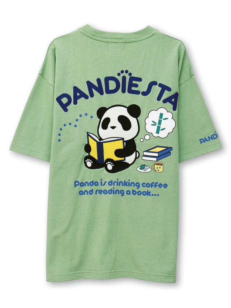 【PANDIESTA JAPAN】“リーディングパンダ”刺繍入りTシャツ
