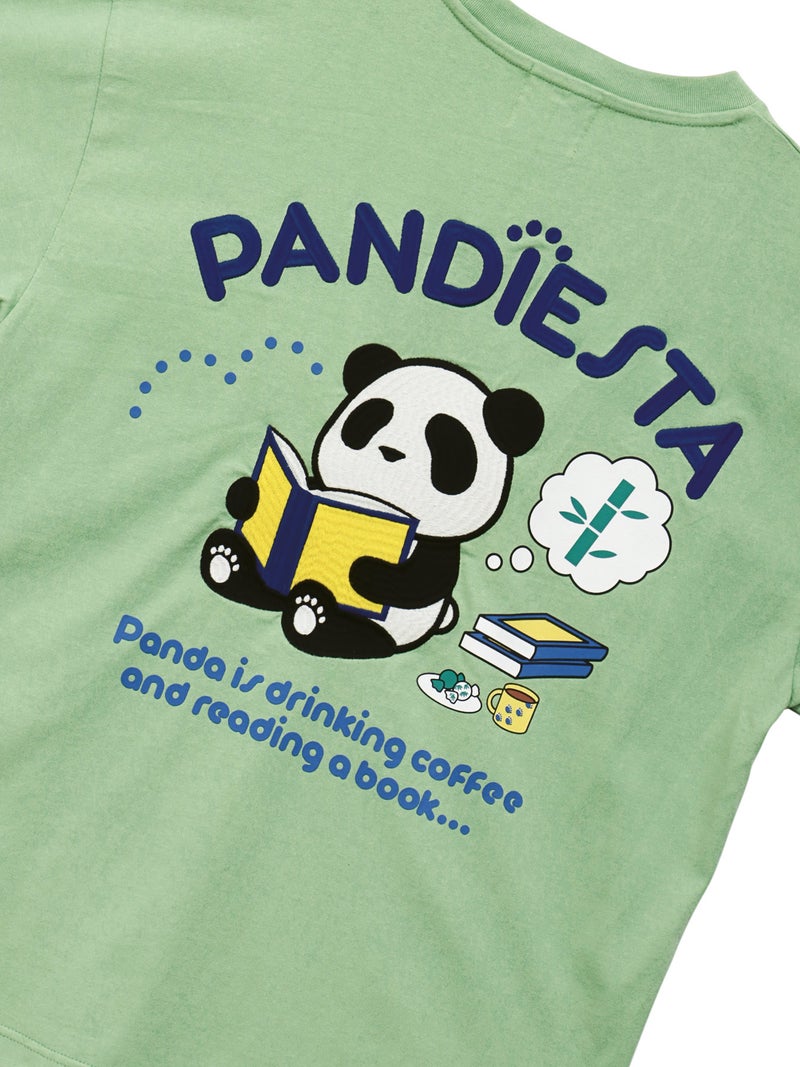 【PANDIESTA JAPAN】“リーディングパンダ”刺繍入りTシャツ
