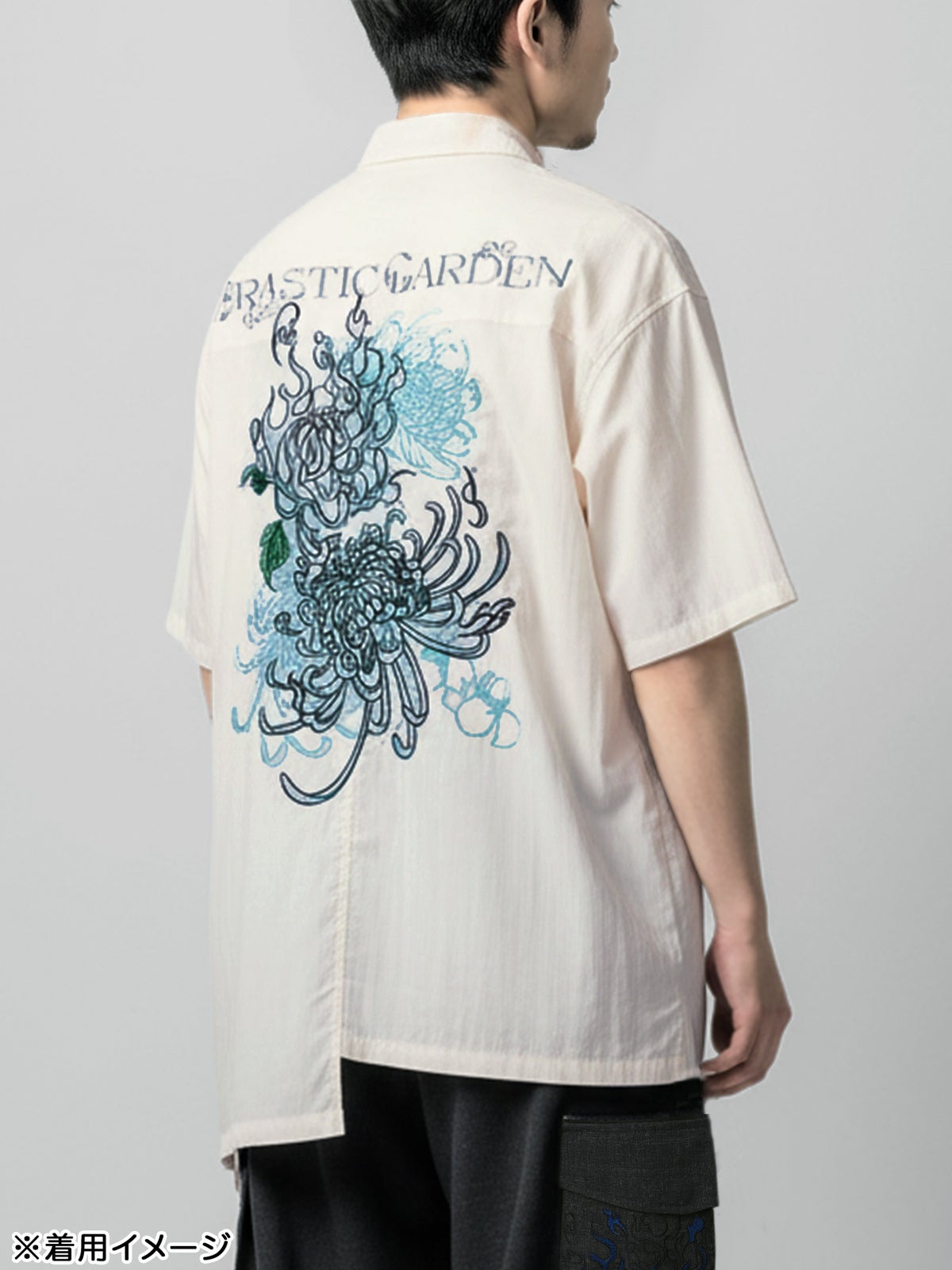 【DRASTIC GARDEN】“火炎ノ菊”総刺繍変形シャツ