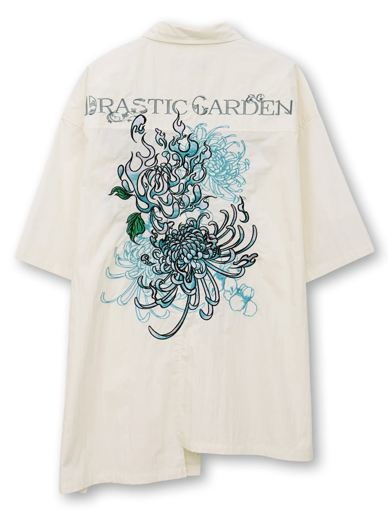 【DRASTIC GARDEN】“火炎ノ菊”総刺繍変形シャツ