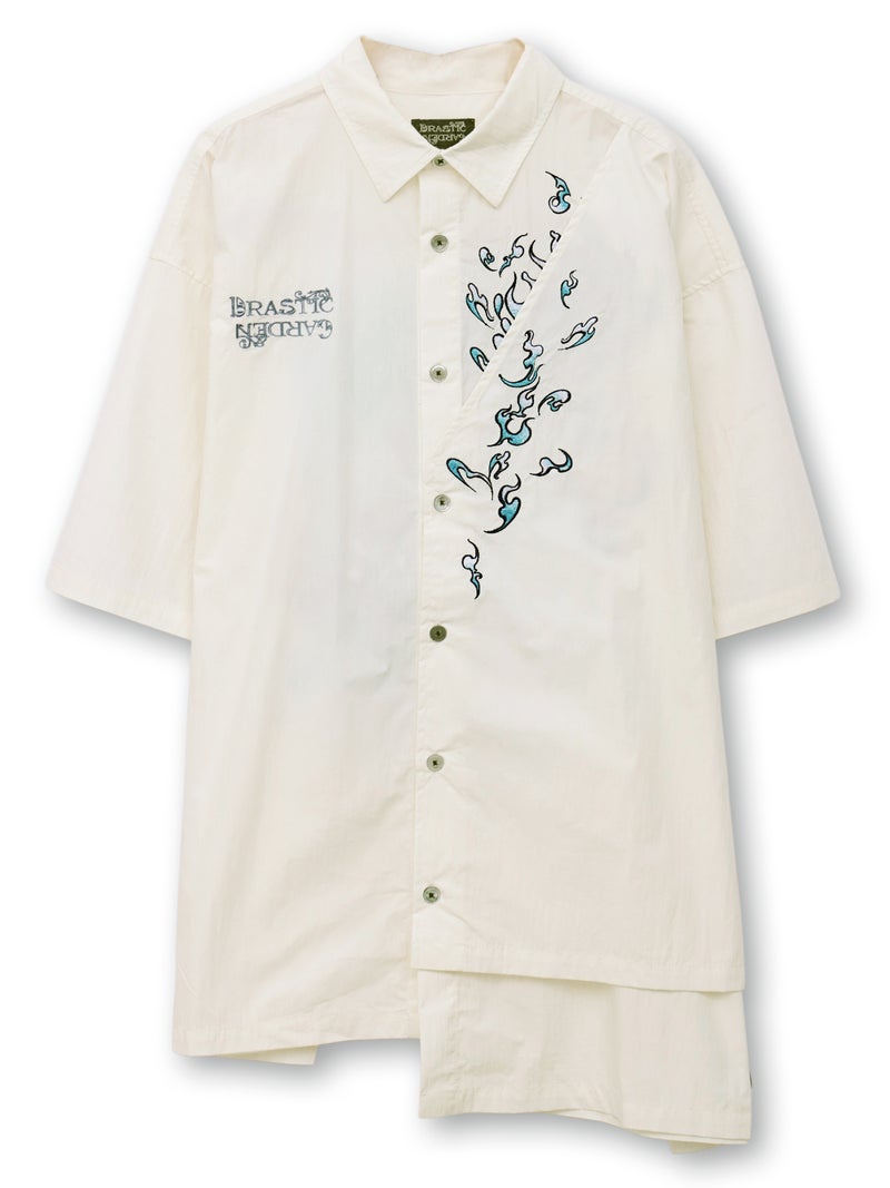 【DRASTIC GARDEN】“火炎ノ菊”総刺繍変形シャツ