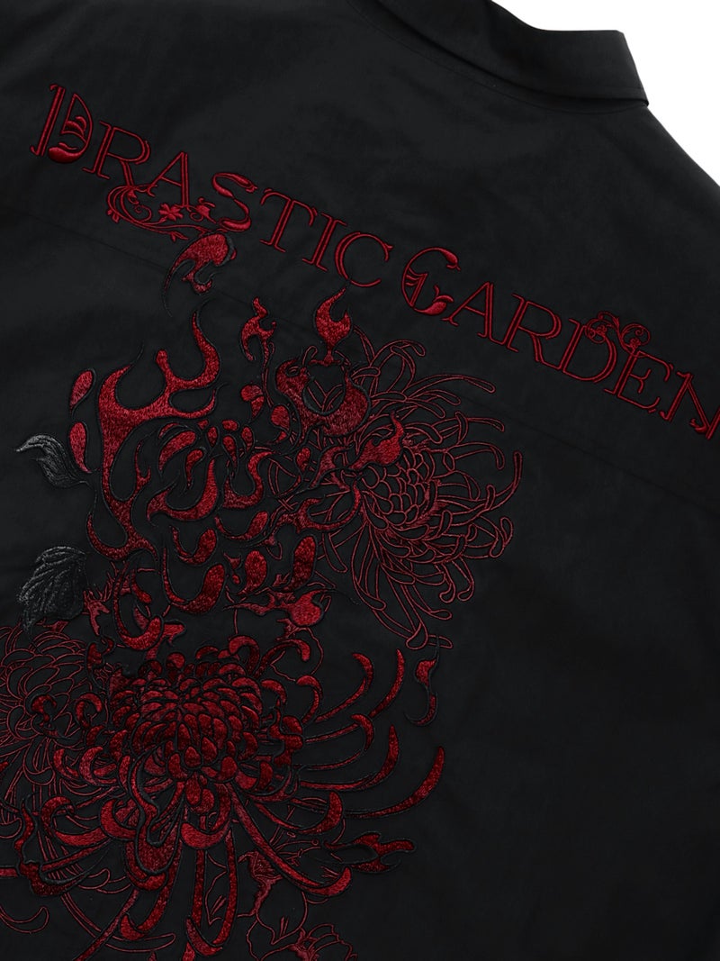 【DRASTIC GARDEN】“火炎ノ菊”総刺繍変形シャツ