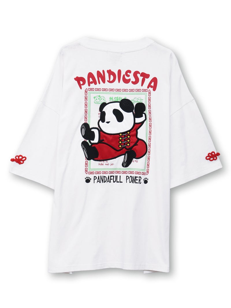 【PANDIESTA JAPAN】“カンフーパンダ”刺繍入りTシャツ