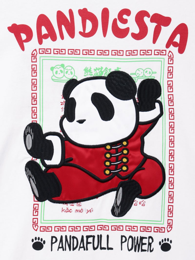 【PANDIESTA JAPAN】“カンフーパンダ”刺繍入りTシャツ
