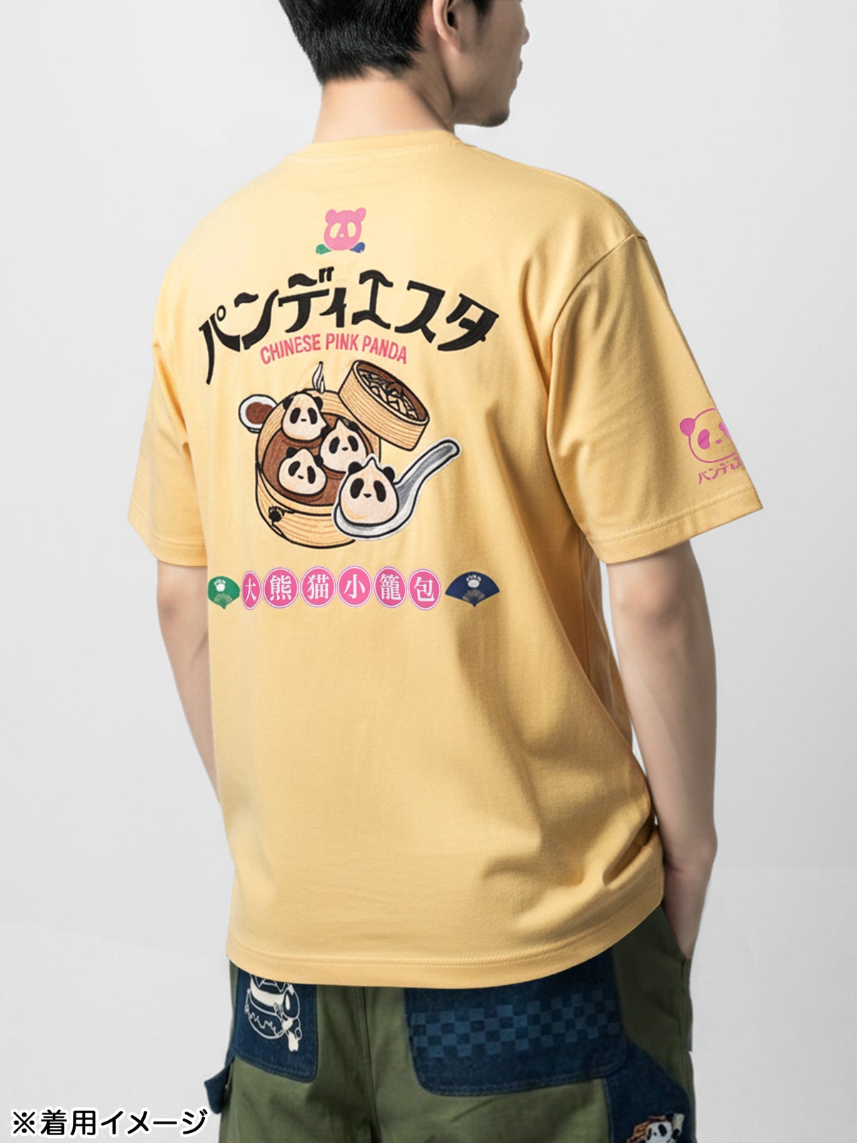 【PANDIESTA JAPAN】“小籠包パンダ”刺繍入りTシャツ