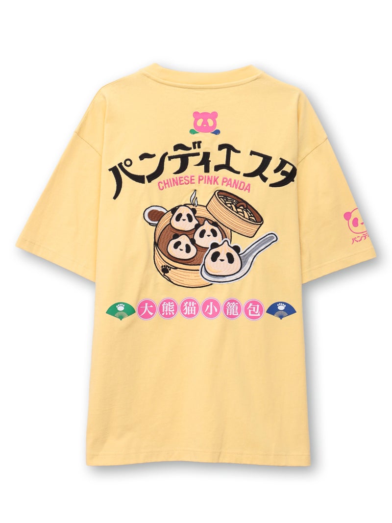 【PANDIESTA JAPAN】“小籠包パンダ”刺繍入りTシャツ