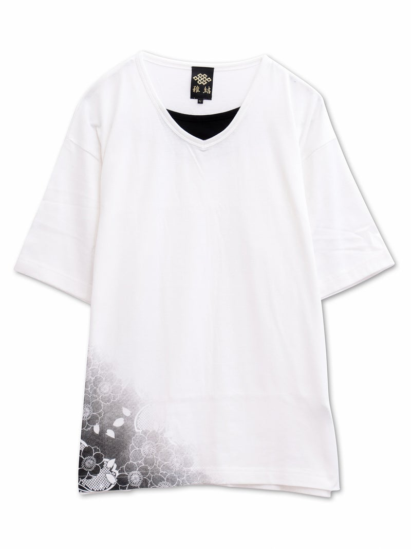 【雅結】桜刺繍カーディガン×Tシャツセット