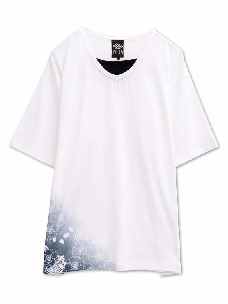 【雅結】桜刺繍カーディガン×Tシャツセット