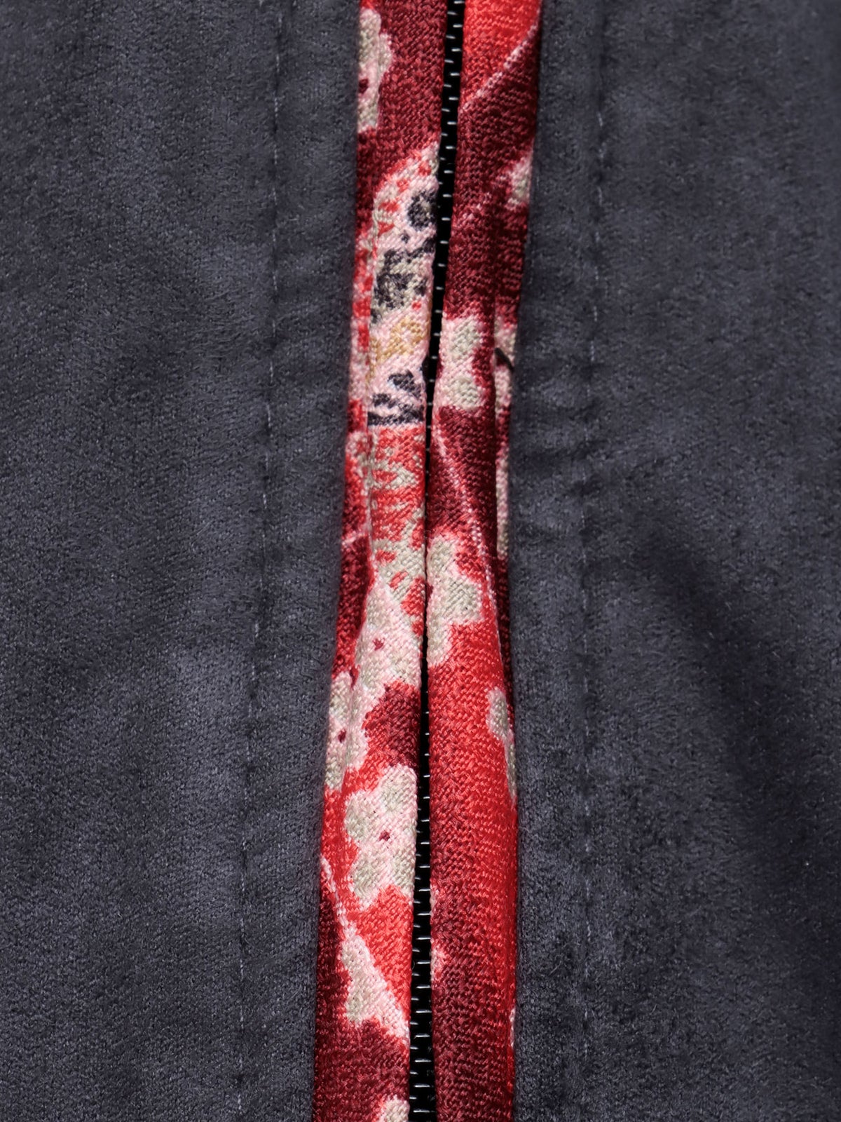 【雅結】桜刺繍和生地遣いフェイクスウェードZIPパーカー
