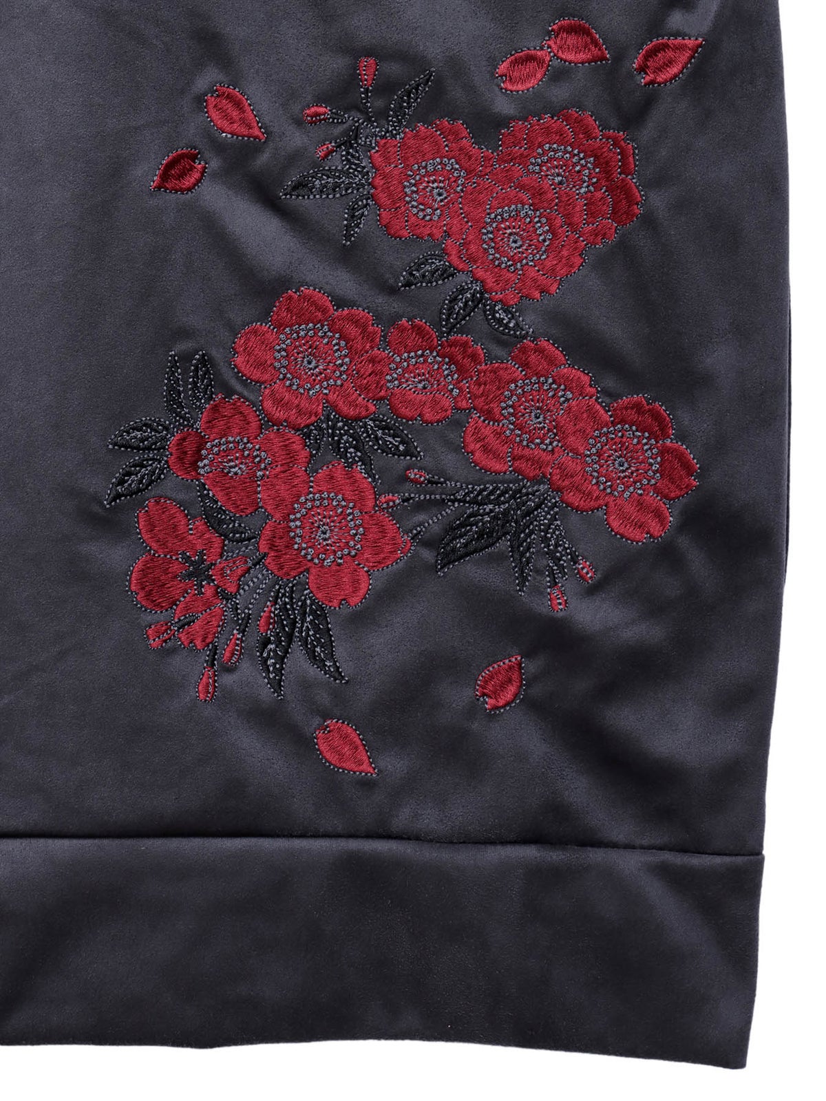 【雅結】桜刺繍和生地遣いフェイクスウェードZIPパーカー